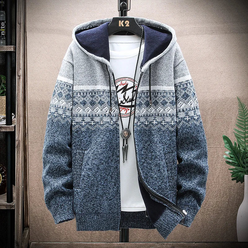 Sweater Hooded Cardigan Cold Coat