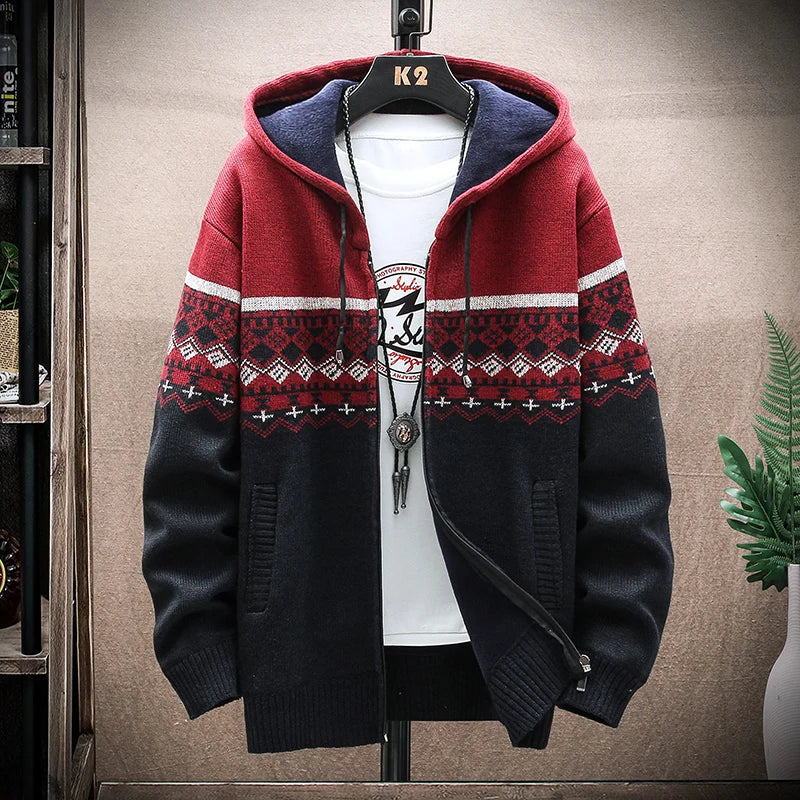 Sweater Hooded Cardigan Cold Coat