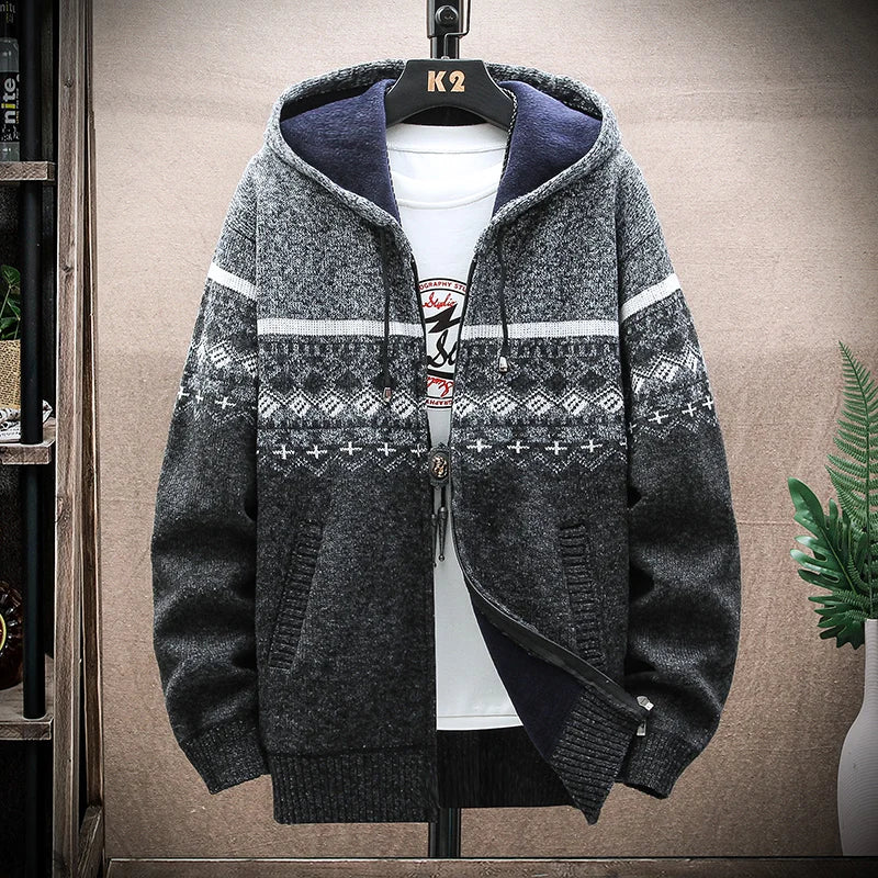 Sweater Hooded Cardigan Cold Coat