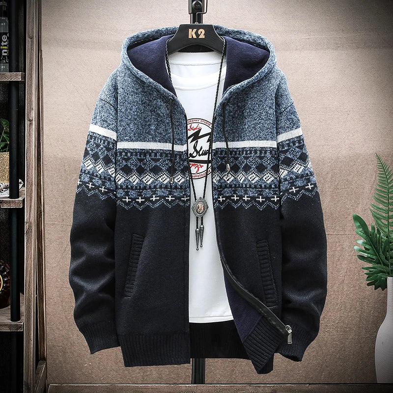 Sweater Hooded Cardigan Cold Coat