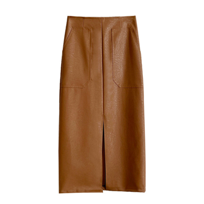 Slim Straight Faux Leather Skirts