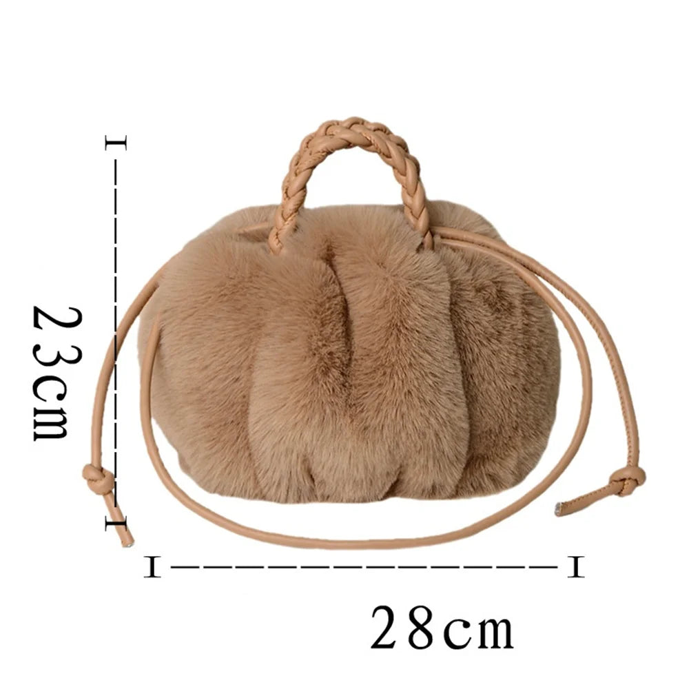 Winter Fashion Solid Color Handbag Travel Shoulder Bags