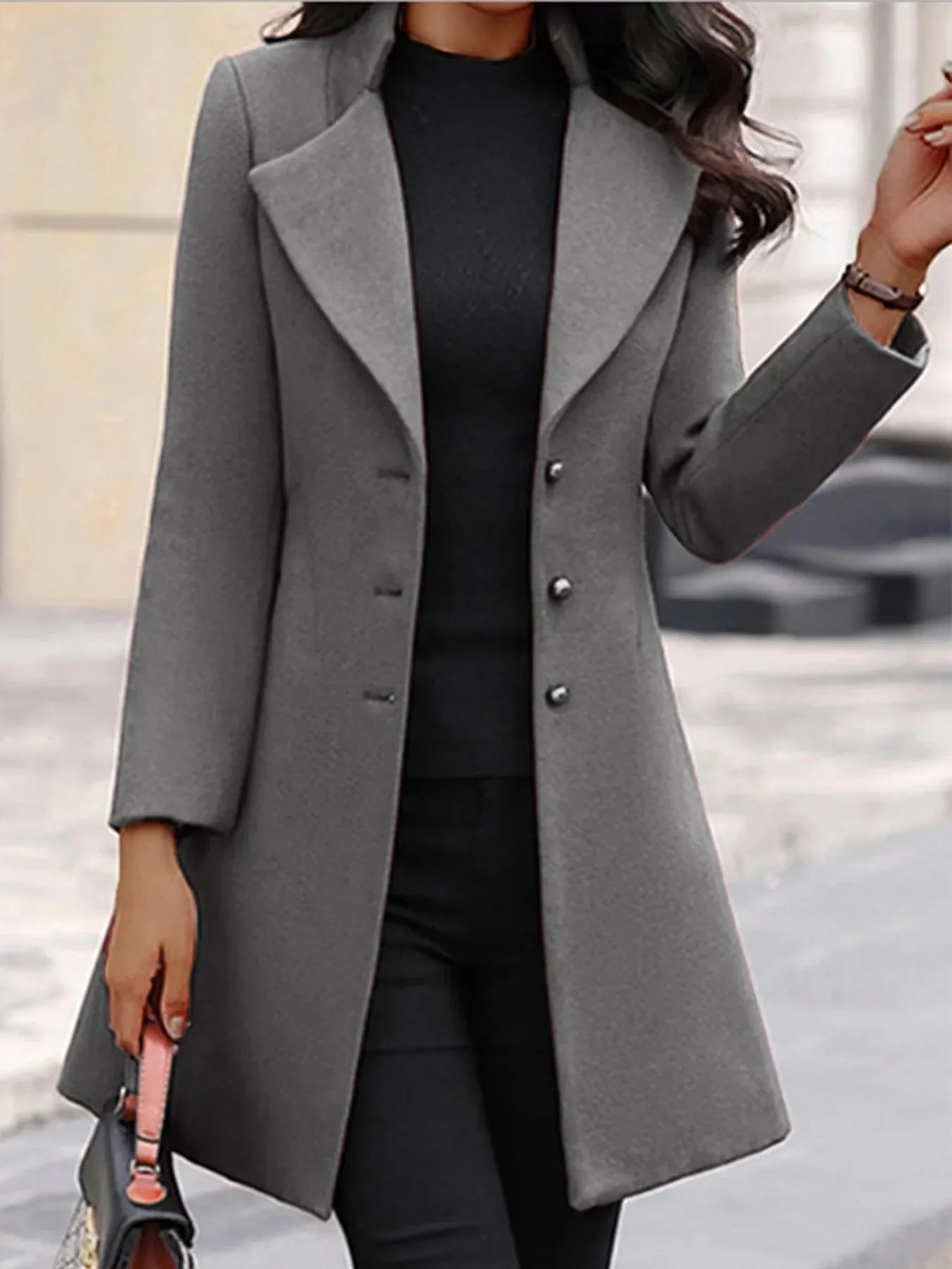 Winter New Women's Coat Slim Fit Mid length Women's Woolen Coat