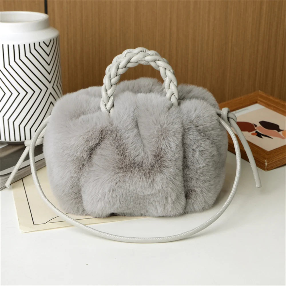 Winter Fashion Solid Color Handbag Travel Shoulder Bags