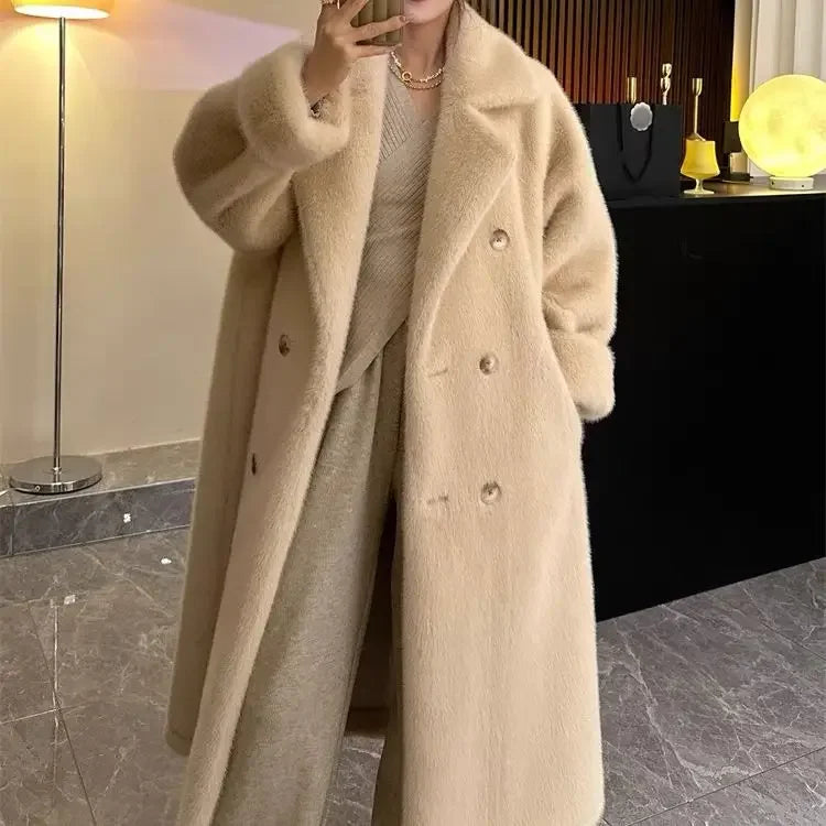 winter imitation rabbit fur thickened warm high-end environmentally friendly fur coat