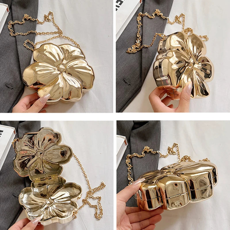 Evening Party Cute Shiny Purse Gold Silver