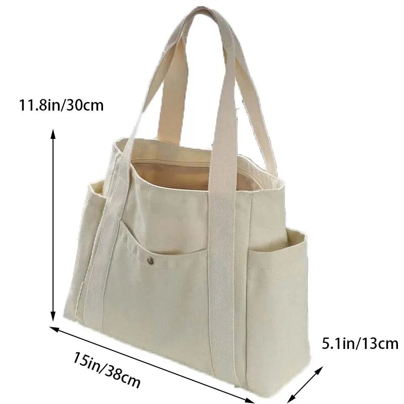 Large Capacity Multiple Outer Pocket Shoulder Bag