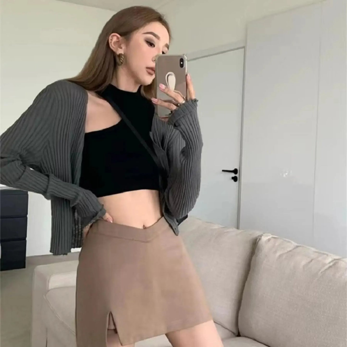 Solid Color Backless Crop Tube Tops Streetwear