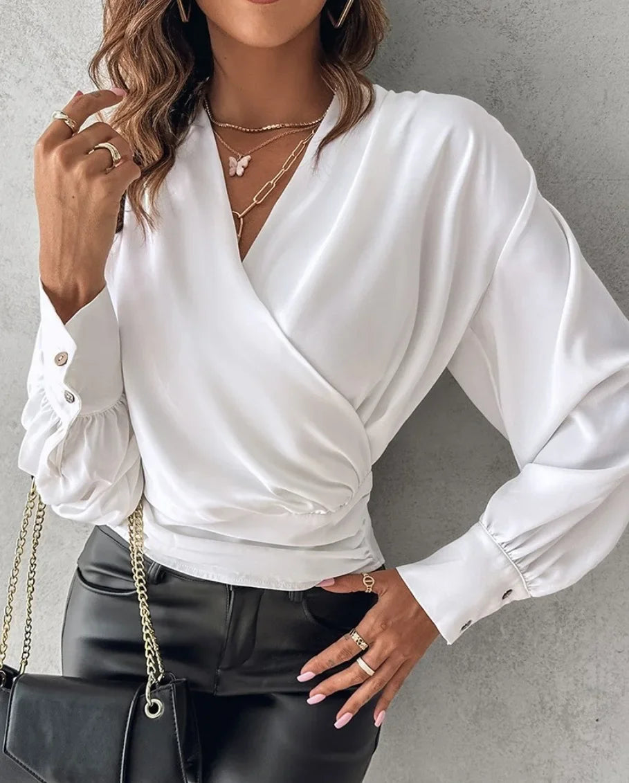 Sexy V Neck Long Sleeve Shirt