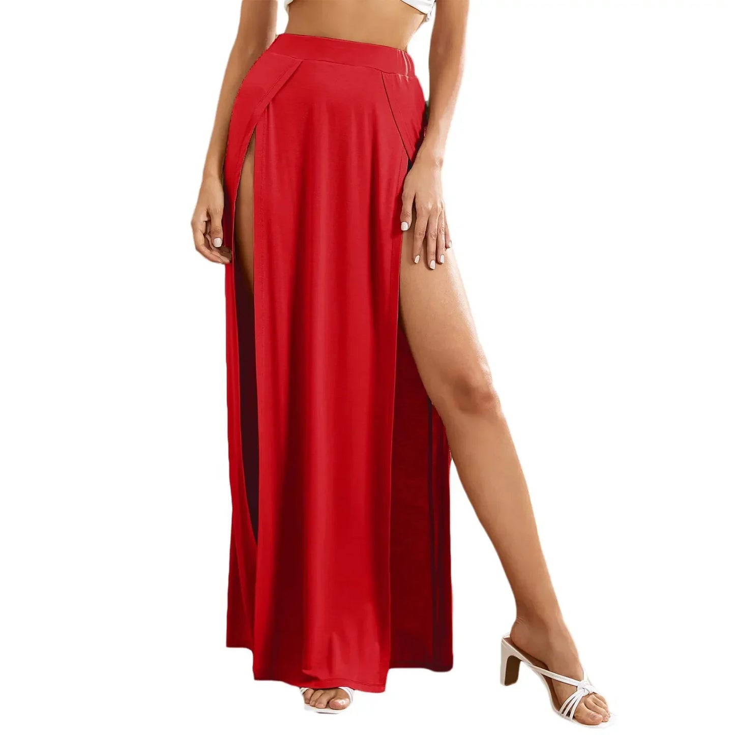 High Split Sweat Long Skirts