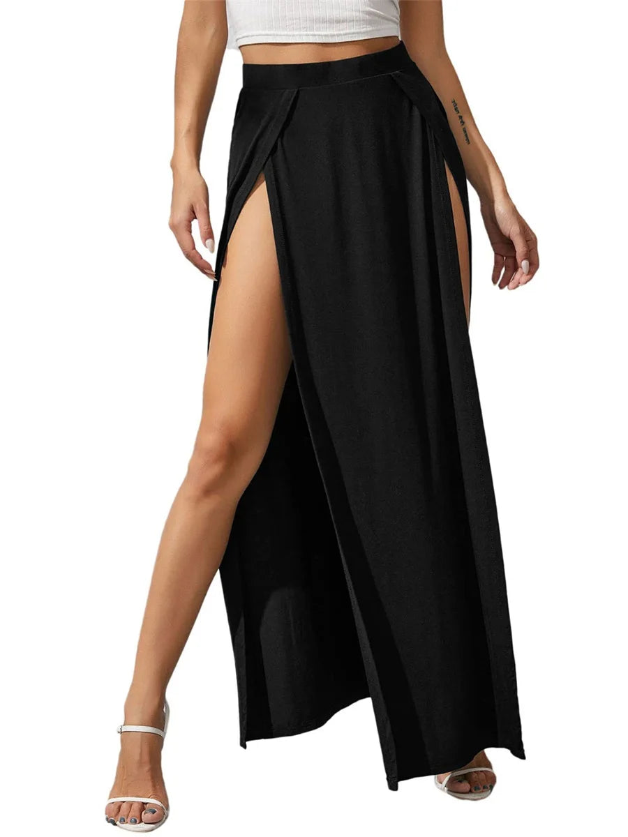 High Split Sweat Long Skirts