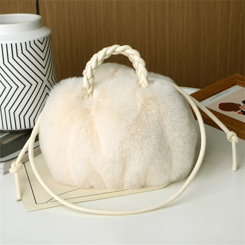 Winter Fashion Solid Color Handbag Travel Shoulder Bags