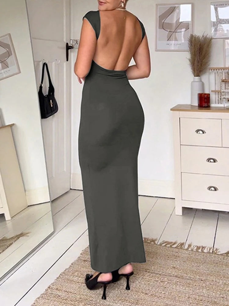 Backless Straight Dress