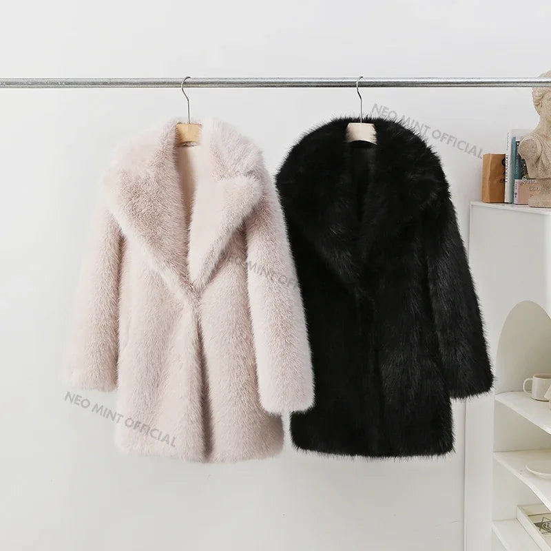 Winter Brand Designer Fluffy Fox Fur Jacket Luxury Furry Overcoats