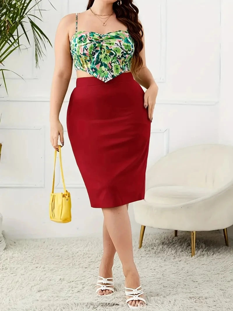 2024 Summer Casual High Waist Slit Skirt