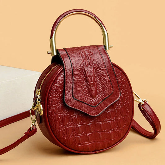 Luxury Designer Circle Crocodile  Leather Ladies Handbags