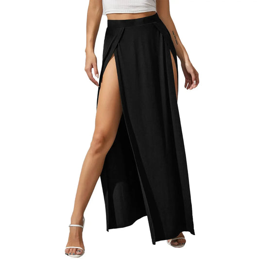 High Split Sweat Long Skirts