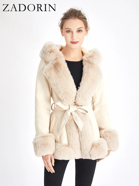 Cardigan Winter Faux Fur Jackets for Women