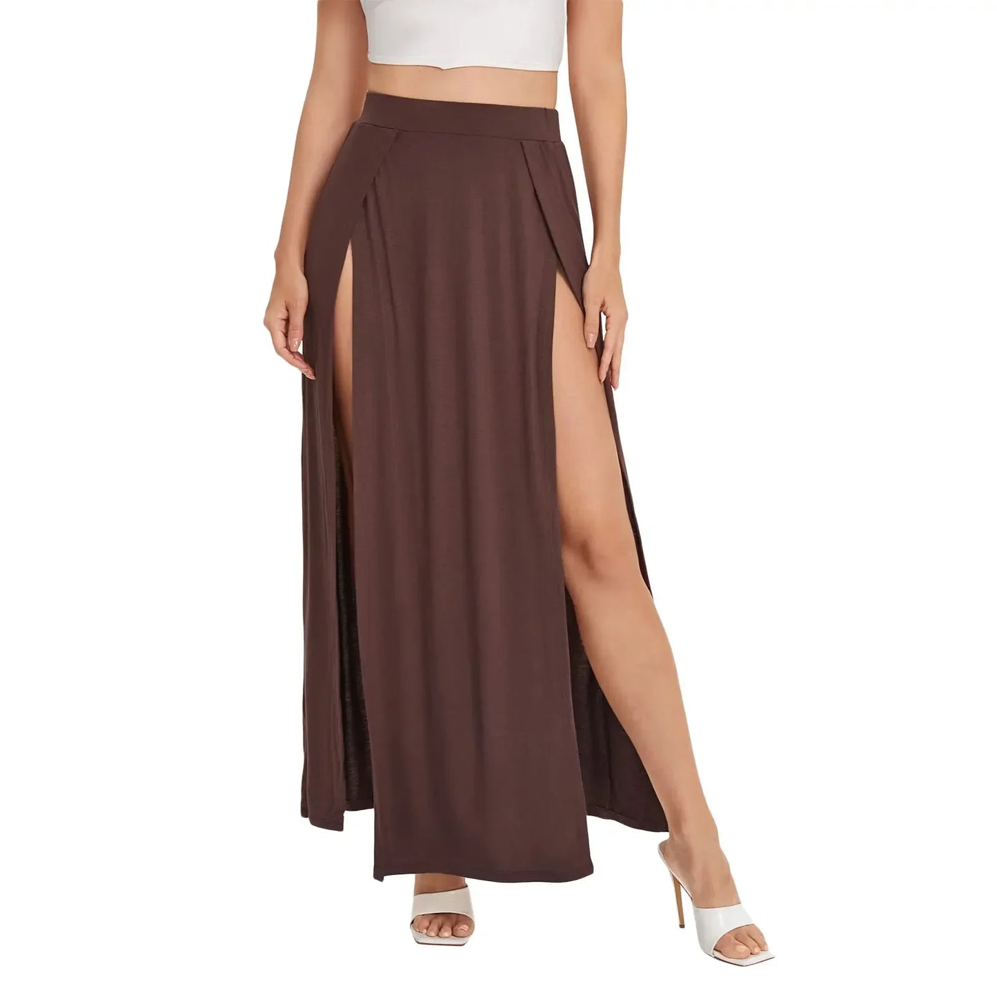 High Split Sweat Long Skirts