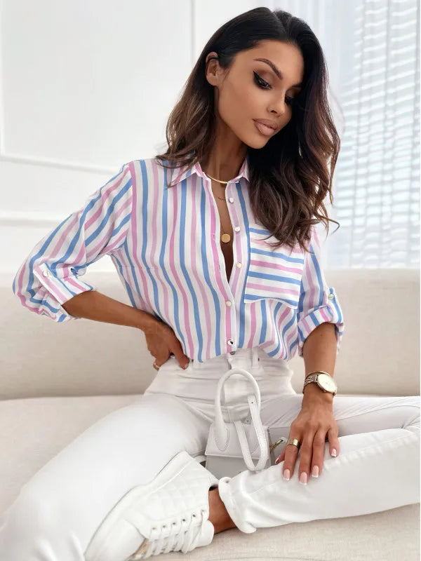 Elegant Button Pocket Top