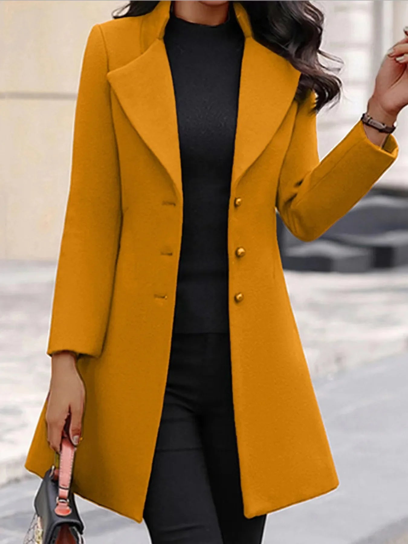 Winter New Women's Coat Slim Fit Mid length Women's Woolen Coat