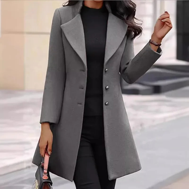 Winter New Women's Coat Slim Fit Mid length Women's Woolen Coat