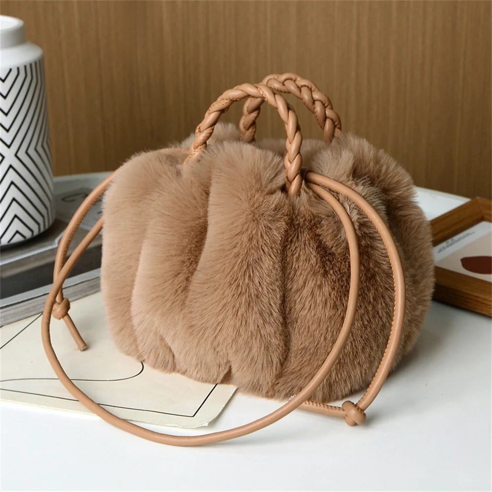 Winter Fashion Solid Color Handbag Travel Shoulder Bags