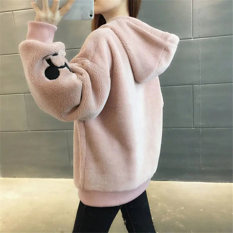 Mickey  Mouse Hoodies Women Autumn Winter Pullover Tops