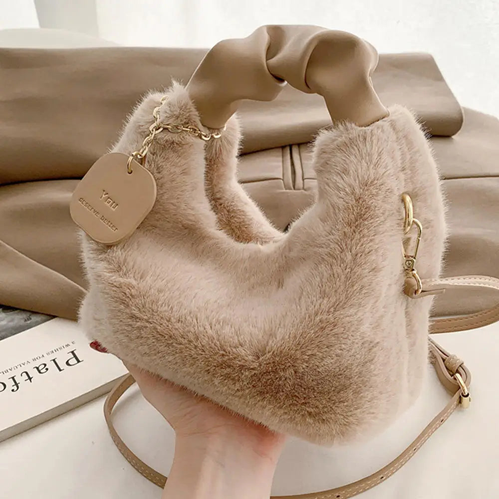 Winter Fashion Solid Color Handbag Travel Shoulder Bags