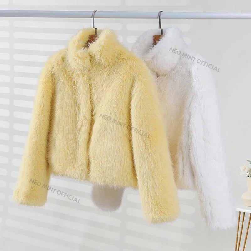 Winter Jacket Streetwear Thicken Warm Stand Collar Fox Fur Coat Outerwear