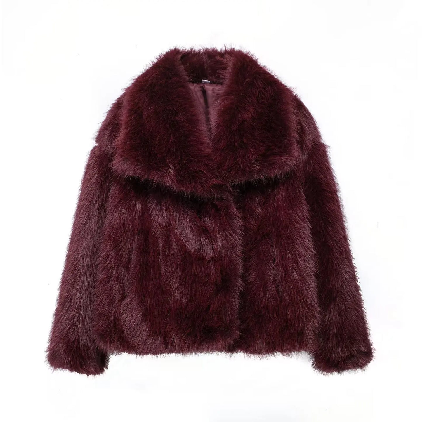 Women Fashion Cropped Faux Fur Jacket