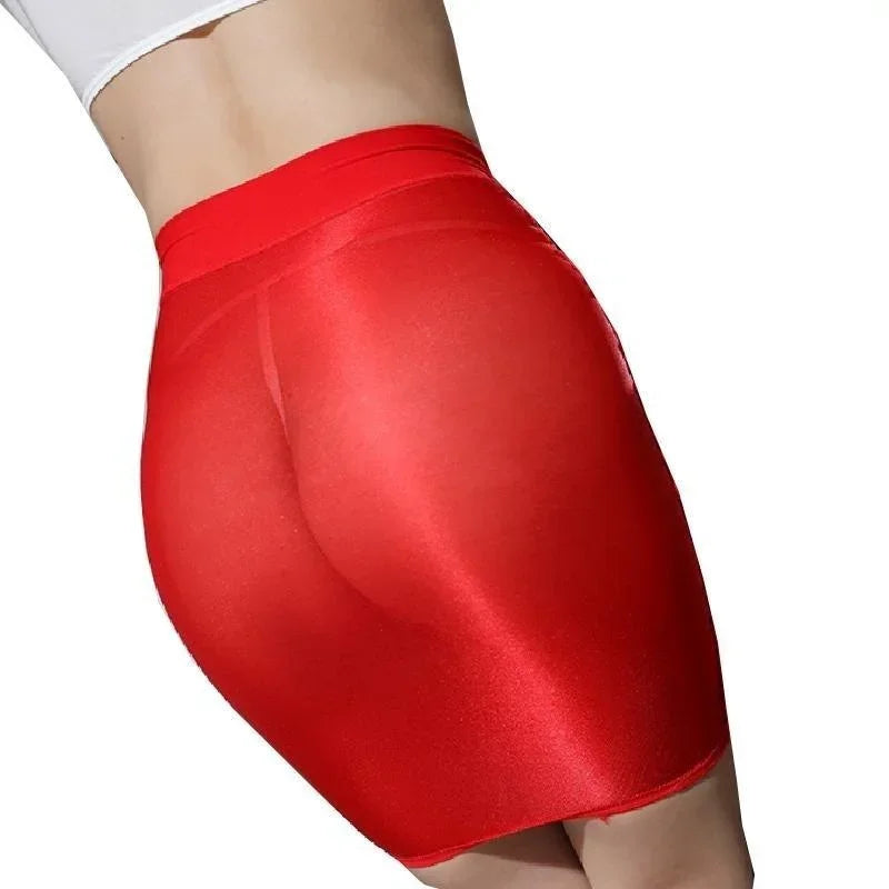 Women's Shiny Glossy Mini Skirt