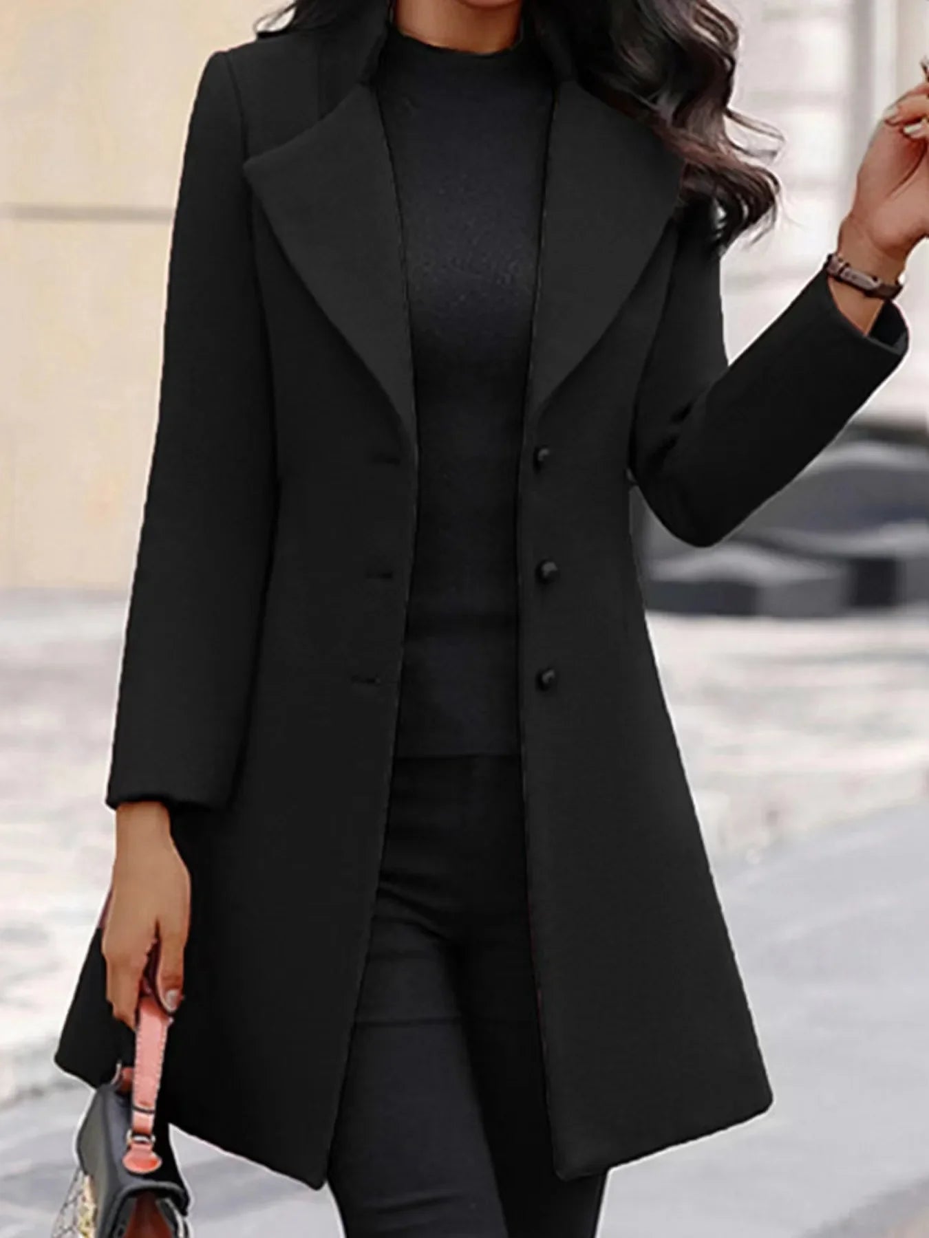 Winter New Women's Coat Slim Fit Mid length Women's Woolen Coat