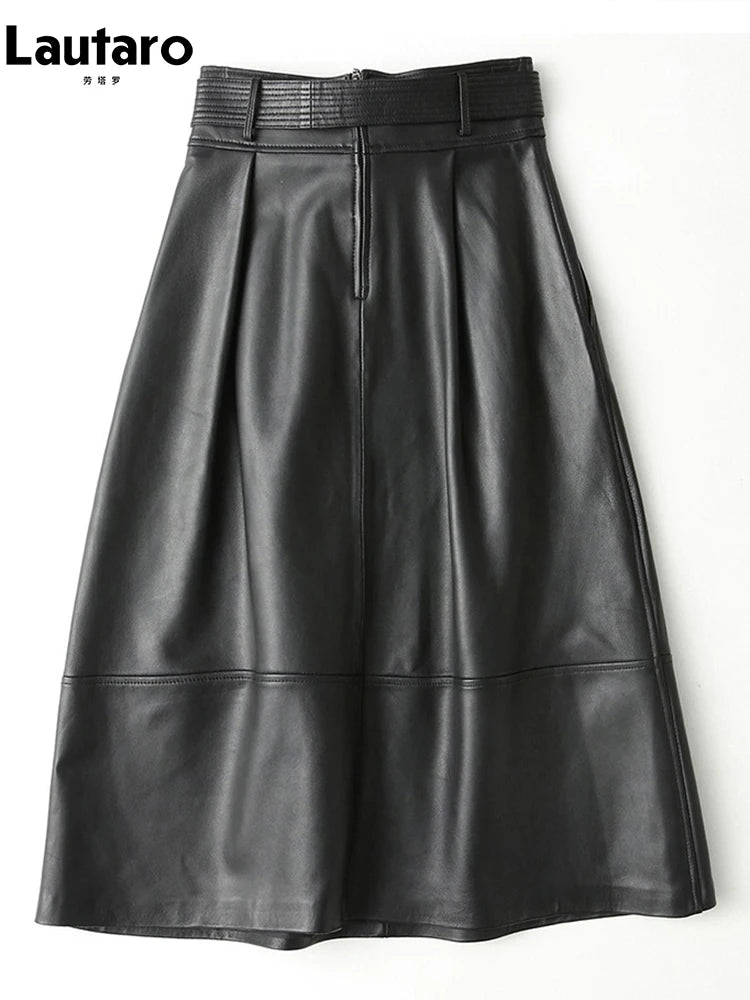 High Waist Leather Skirt