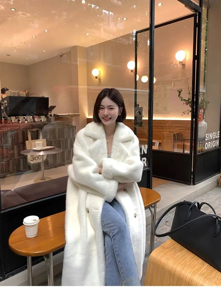 winter imitation rabbit fur thickened warm high-end environmentally friendly fur coat