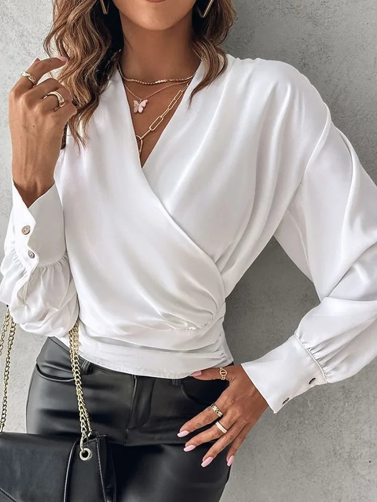 Sexy V Neck Long Sleeve Shirt