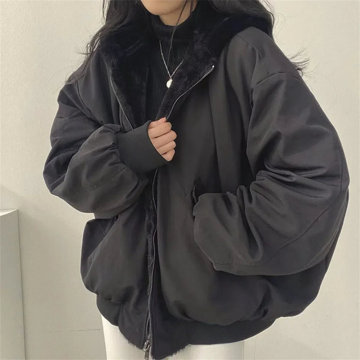 Winter Thicken Double Sided Hooded Coat