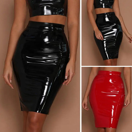 Faux Leather Club Skirt