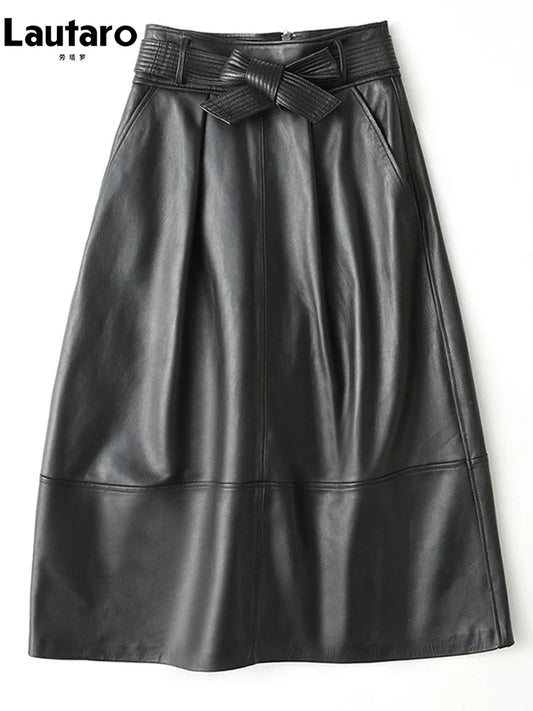 High Waist Leather Skirt