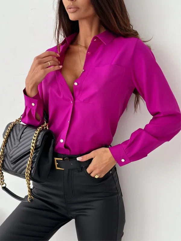 Elegant Button Pocket Top