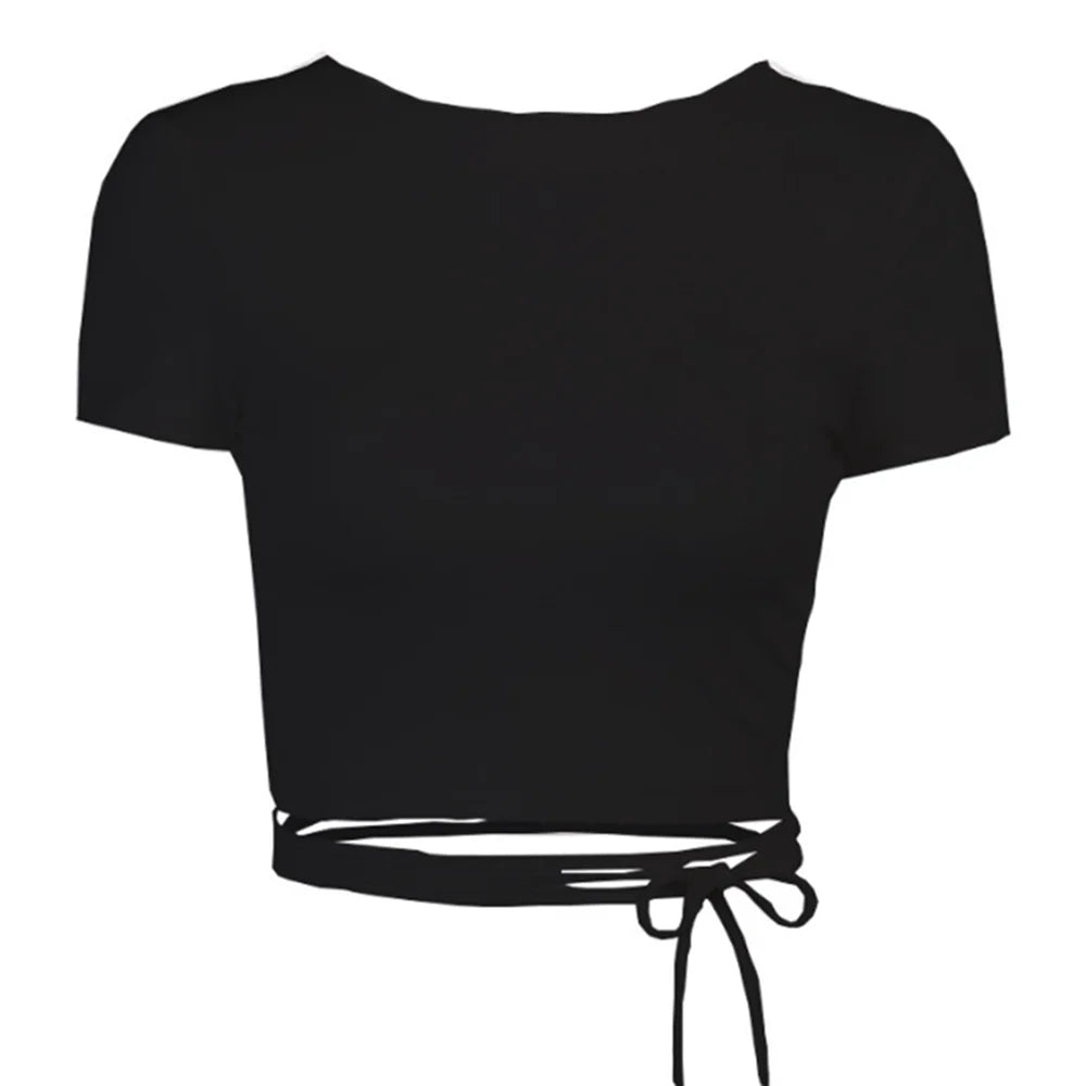 Crop Tops Cute Round Neck