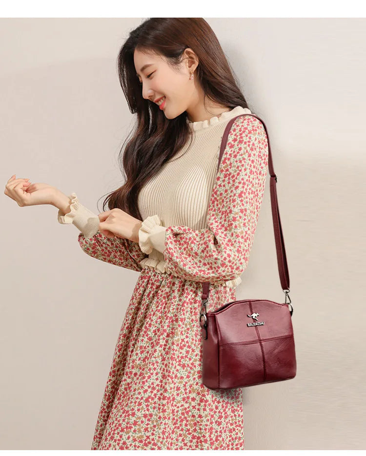 Embroidery High Quality Leather Ladies Handbags