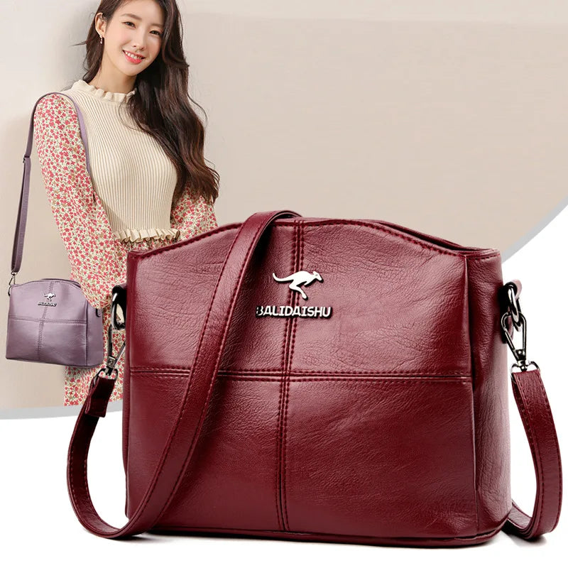 Embroidery High Quality Leather Ladies Handbags